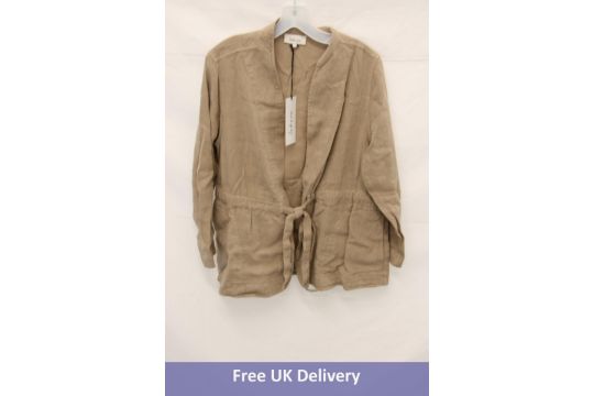 Sahara Twisted Linen Drawstring Jacket, Hessian, Size 1