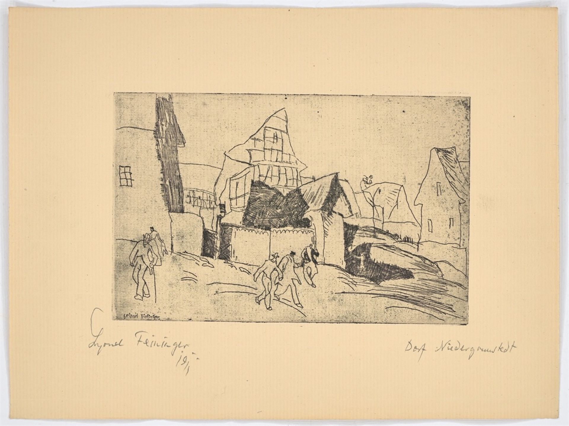 Lyonel Feininger. „Dorf Niedergrunstedt“. 1911 - Bild 2 aus 3