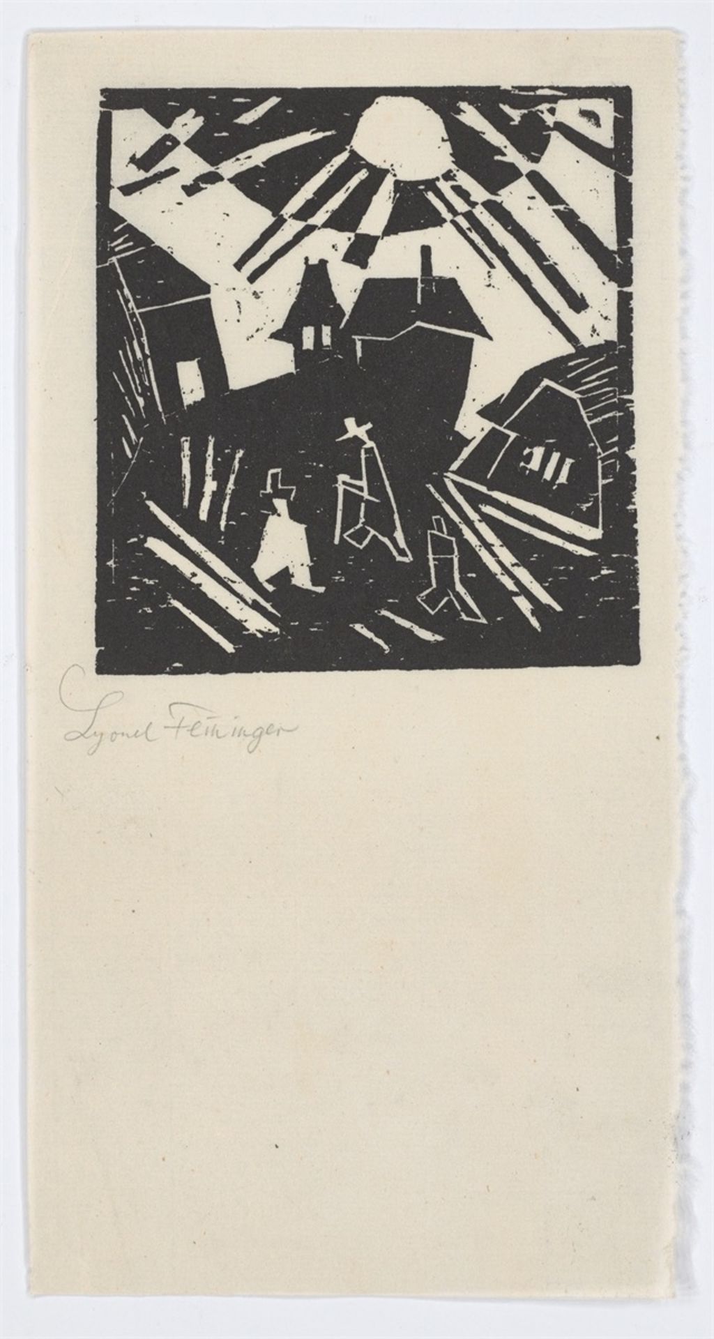 Lyonel Feininger. „Verfallenes Dorf“. 1918 - Bild 2 aus 2