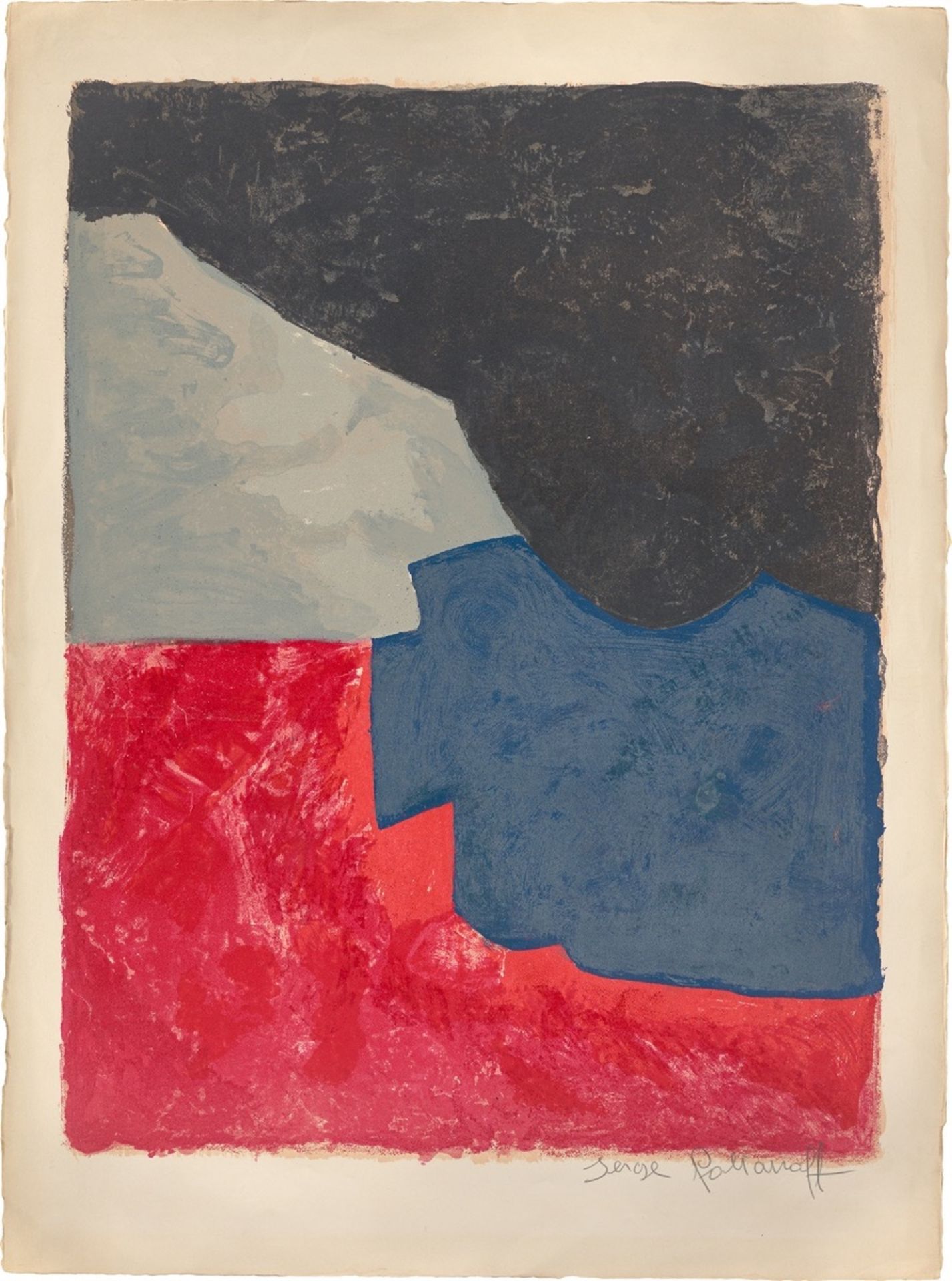 Serge Poliakoff. „Composition rouge, grise et noire“. 1960