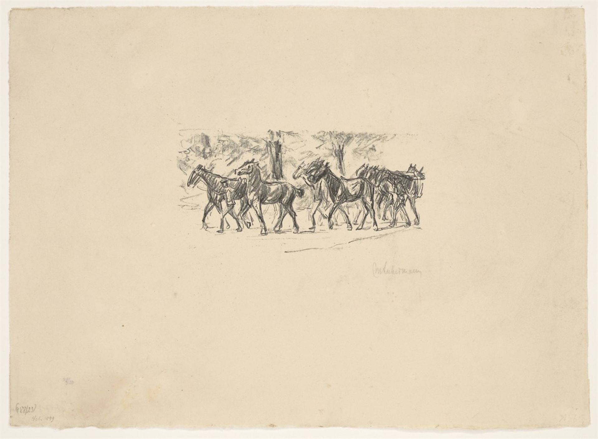 Max Liebermann. „Geführte Pferde“. 1915 - Bild 2 aus 3