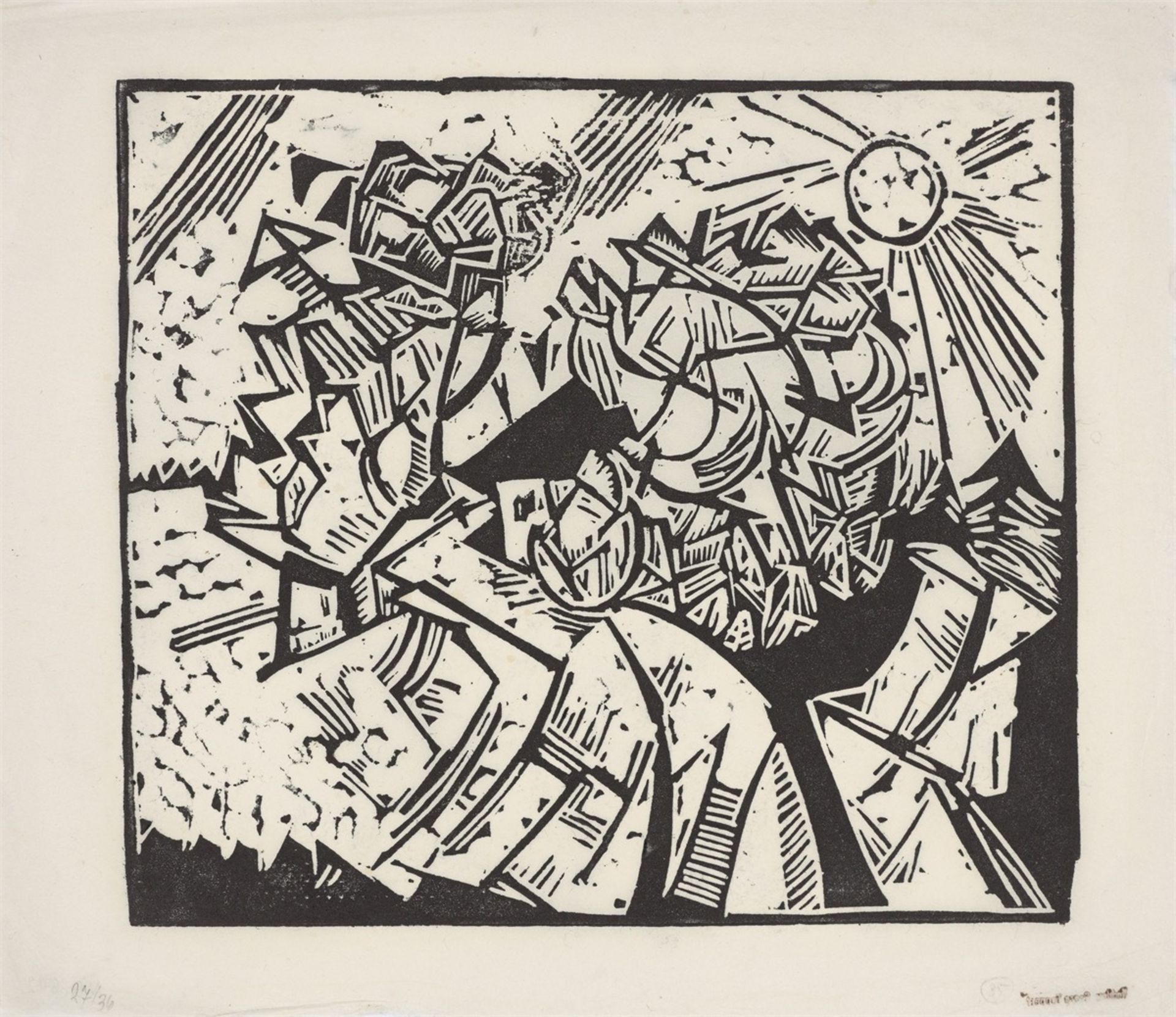 Georg Tappert. „Große Landschaft mit Sonne“. Um 1918/63/64