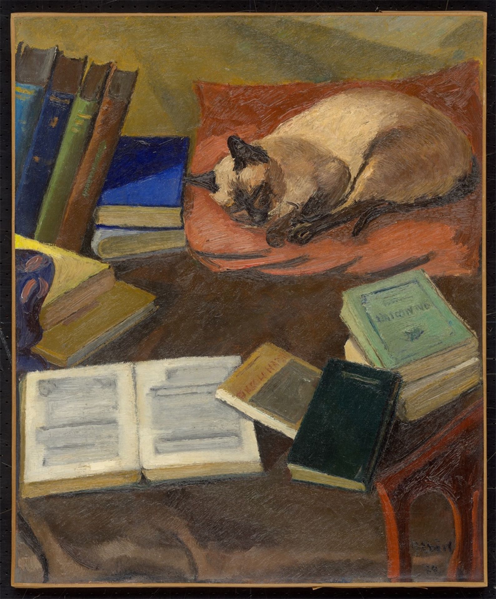 Francois Zdenek Eberl. „Stilleben mit Katze“. 1924 - Bild 2 aus 4