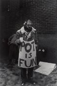 Benedict J. Fernandez. Allen Ginsberg Outside Women’s House of Detention, New York City. 1963