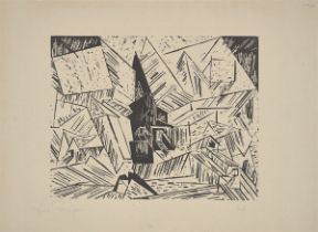 Lyonel Feininger. „Dorf (mit Kirche)“. 1919