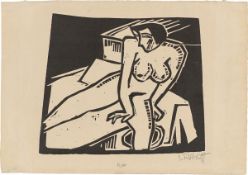 Karl Schmidt-Rottluff. „Mädchen auf Sofa“. 1913