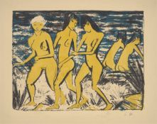 Otto Mueller. „Fünf Gelbe Akte am Wasser“. 1921