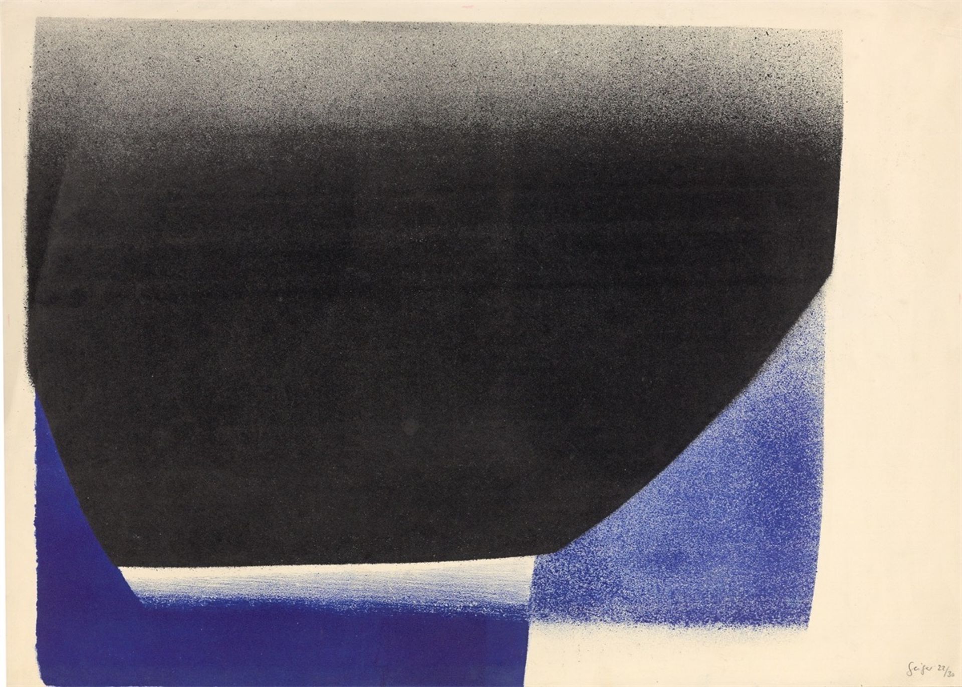 Rupprecht Geiger. „Schwarz mit Blau / blau - schwarz“. 1958