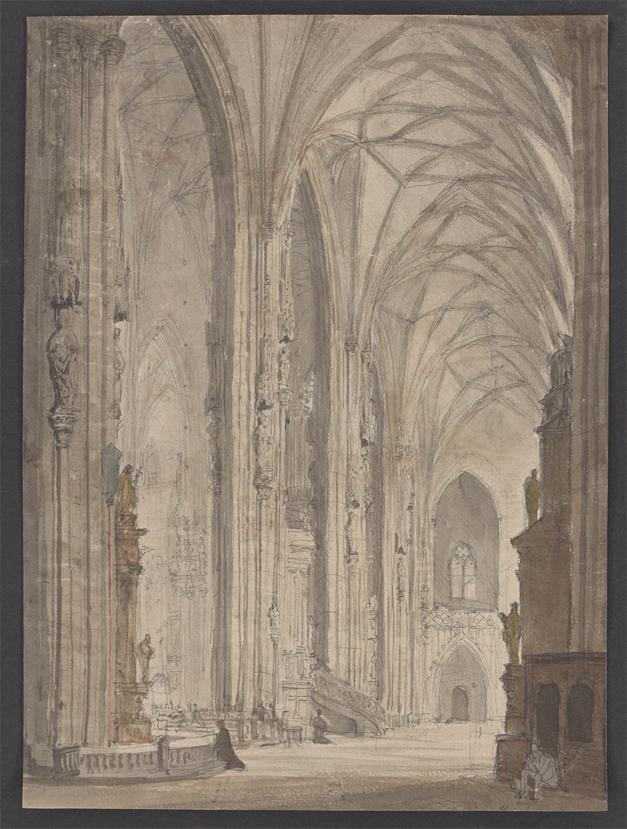 Domenico II. Quaglio. Interieur der Domkirche St. Stephan zu Wien. Um 1830 - Bild 2 aus 2