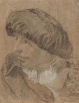 Giovanni Battista Piazzetta, Schule. Kopfstudie eines Mannes mit orientalischer Ko…. 18. Jahrhundert