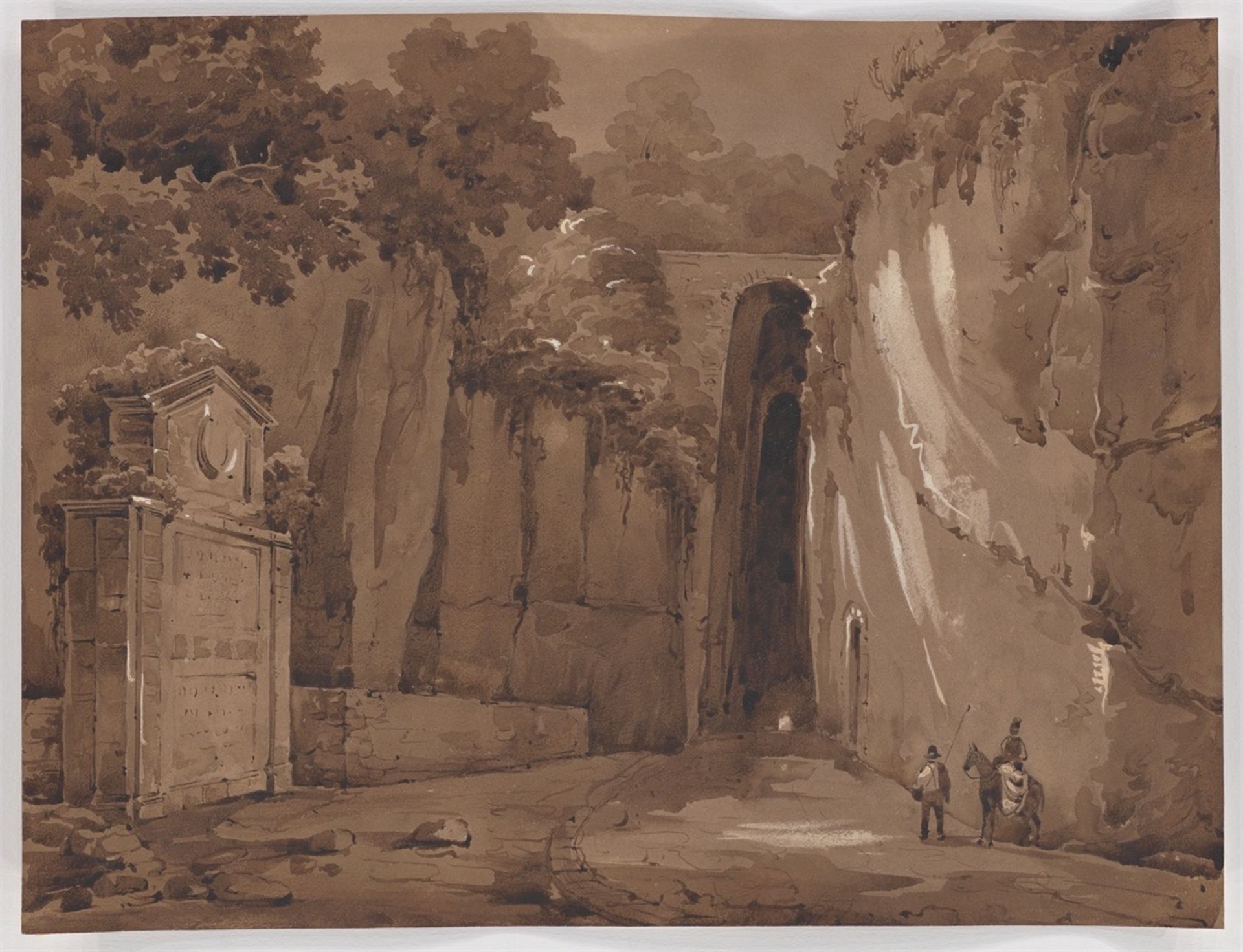 Deutsch, um 1820. La Grotta di Posillipo bei Neapel. - Bild 2 aus 2
