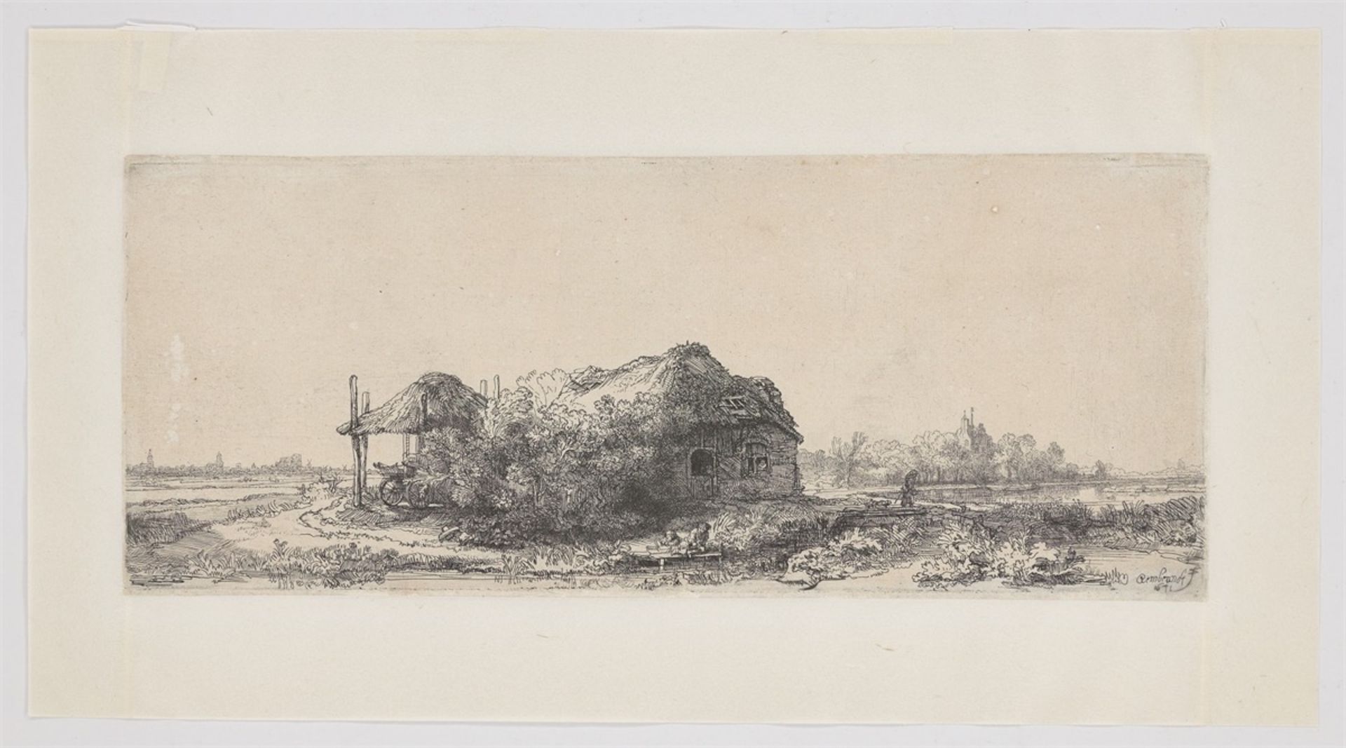 Rembrandt Harmensz. van Rijn. Landschaft mit Hütte und Heuschober. 1641 - Bild 2 aus 2