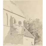 Bernhard Fries. Side view of a chapel.