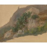 Eduard Wilhelm Pose. Opuntia hillside in Italy. Circa 1845