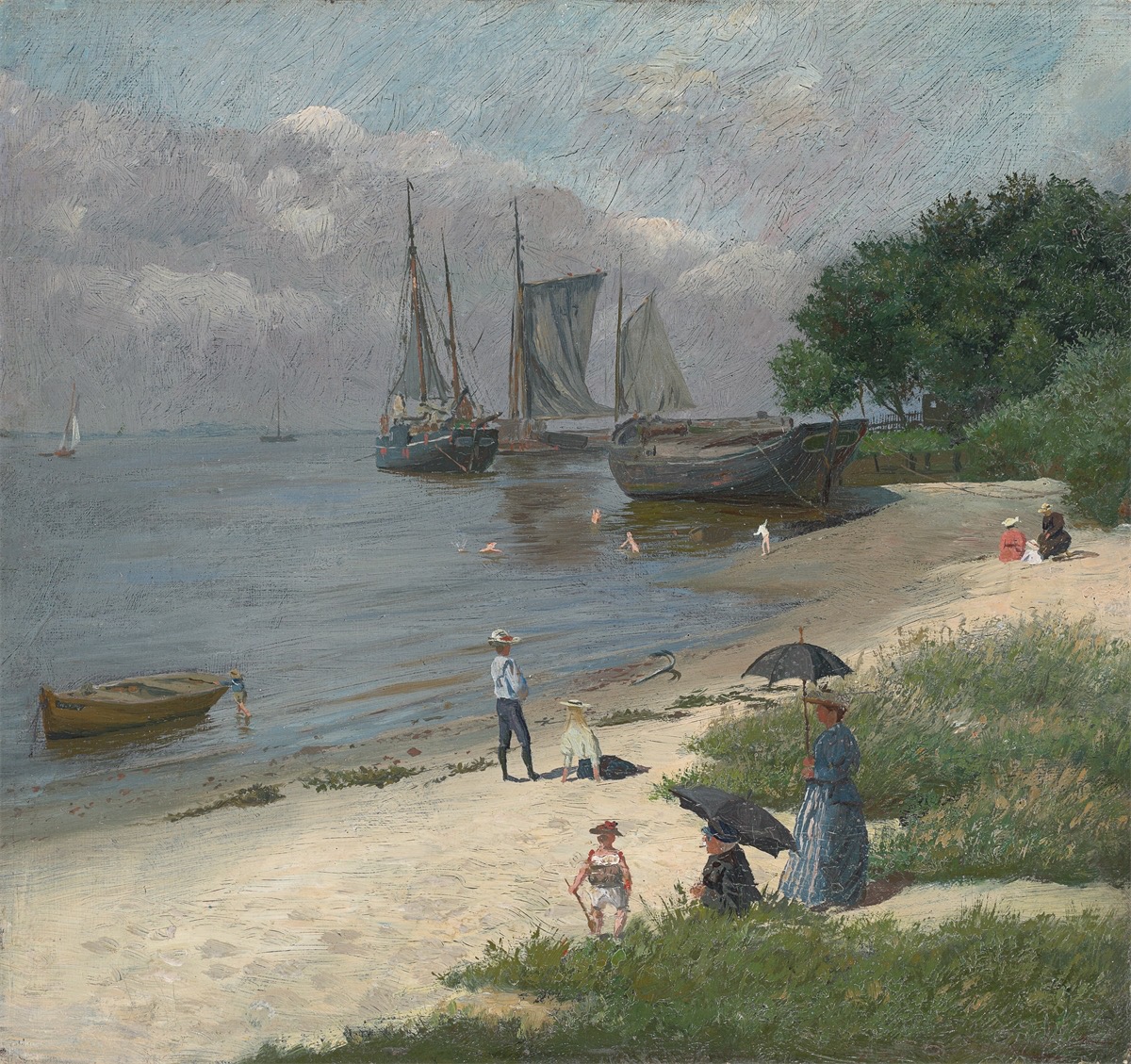 Deutsch, um 1880. Am Elbstrand.