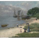 German, circa 1880. Along the Elbe beachfront.