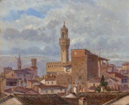 Carl Gustav Carus. Blick auf Florenz mit Palazzo Vecchio. 11. April 1841.