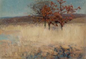 Eugen Bracht. Landschaft mit Bäumen und Weiher. 1898-1901