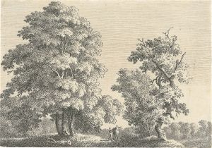 Caspar David Friedrich. „Weg zwischen Laubbäumen mit Staffage“. 1800