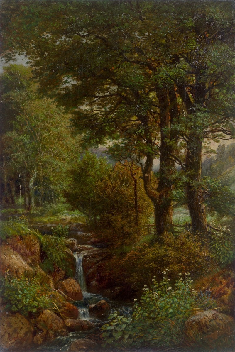 Georg Heinrich Crola (?). Stream in the forest.