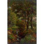 Georg Heinrich Crola (?). Stream in the forest.