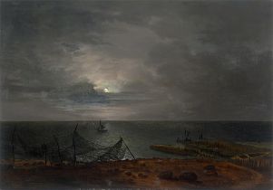 Frederik Michael Ernst Fabritius de Tengnagel. Dänische Küste bei Mondschein. 1828