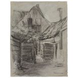 Max Liebermann. Courtyard in Katwijk. Circa 1890