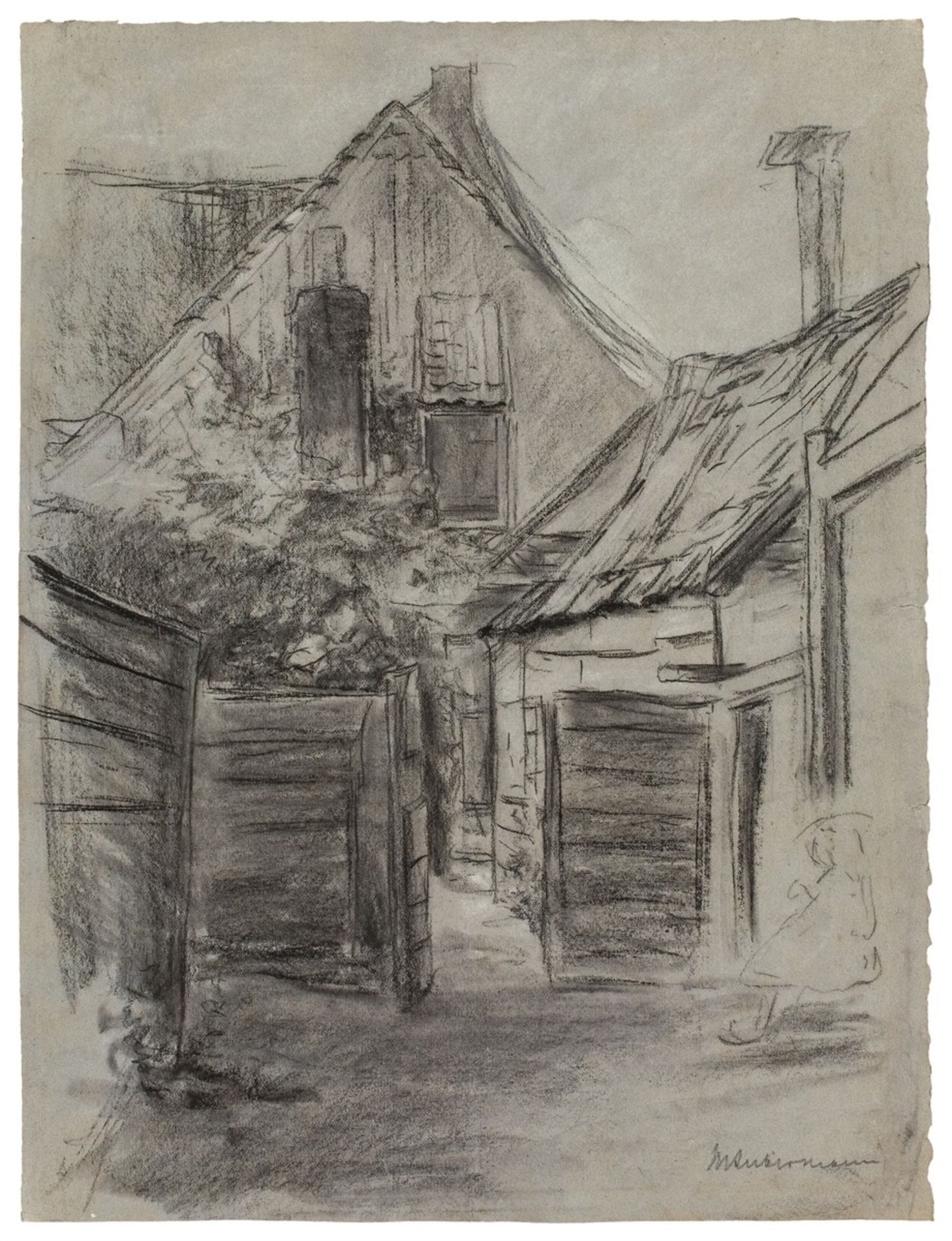 Max Liebermann. Courtyard in Katwijk. Circa 1890