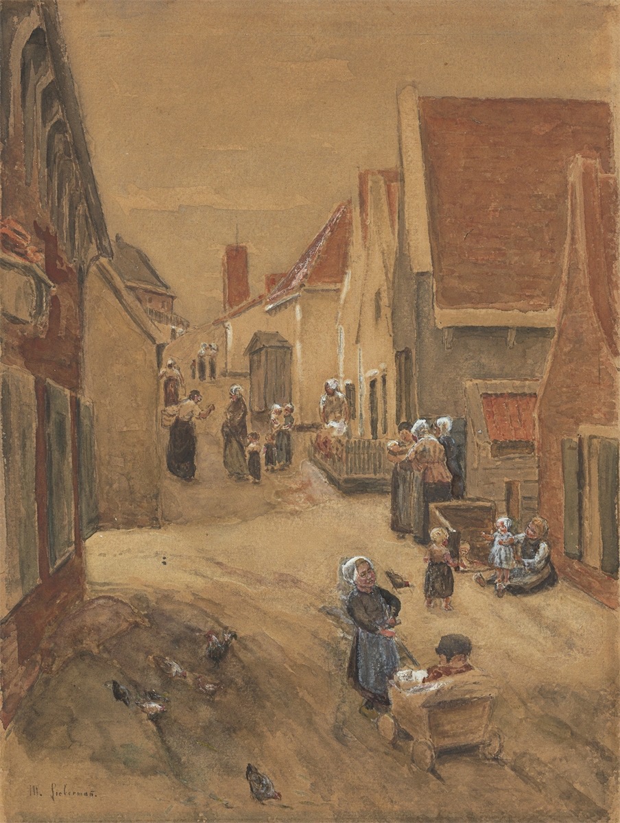 Max Liebermann. ”Straße in Zandvoort”. Circa 1879