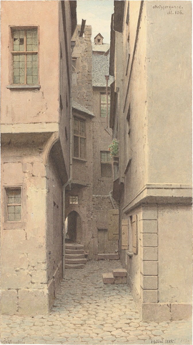 Carl Theodor Reiffenstein. Metzgergasse in Frankfurt am Main. 1855