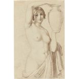 August Lucas. Female half nude with amphora. Circa 1829