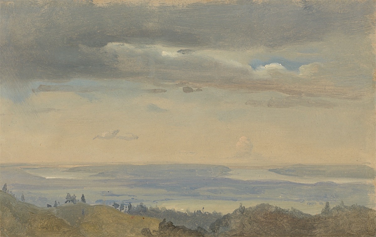 Johan Christian Clausen Dahl. Wolkenstudie mit Flusslandschaft (”Cloud Study with River Landscape….