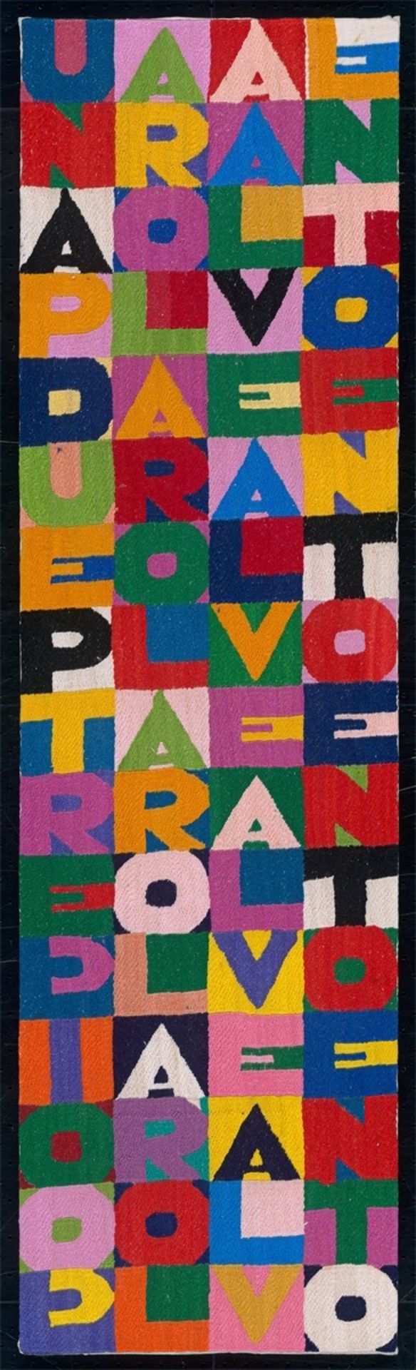 Alighiero Boetti. ”Una parola al vento due parole al vento tre parole al vento 100 parole al …. 1989 - Image 2 of 3