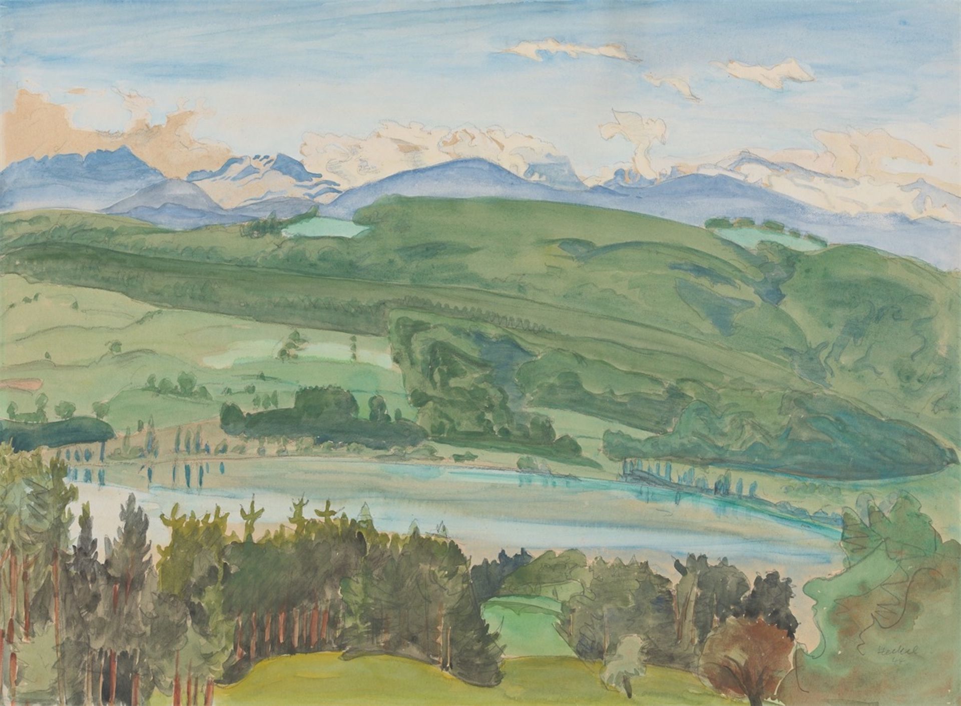 Erich Heckel. „Blick über den See“. 1944