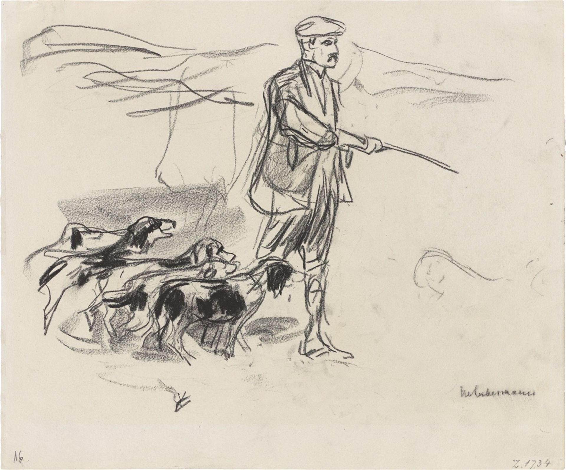 Max Liebermann. „Studie zu: ,Jäger in den Dünen‘“. 1913