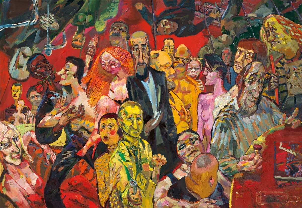 Sighard Gille. ”Fête in Leipzig II”. 1989