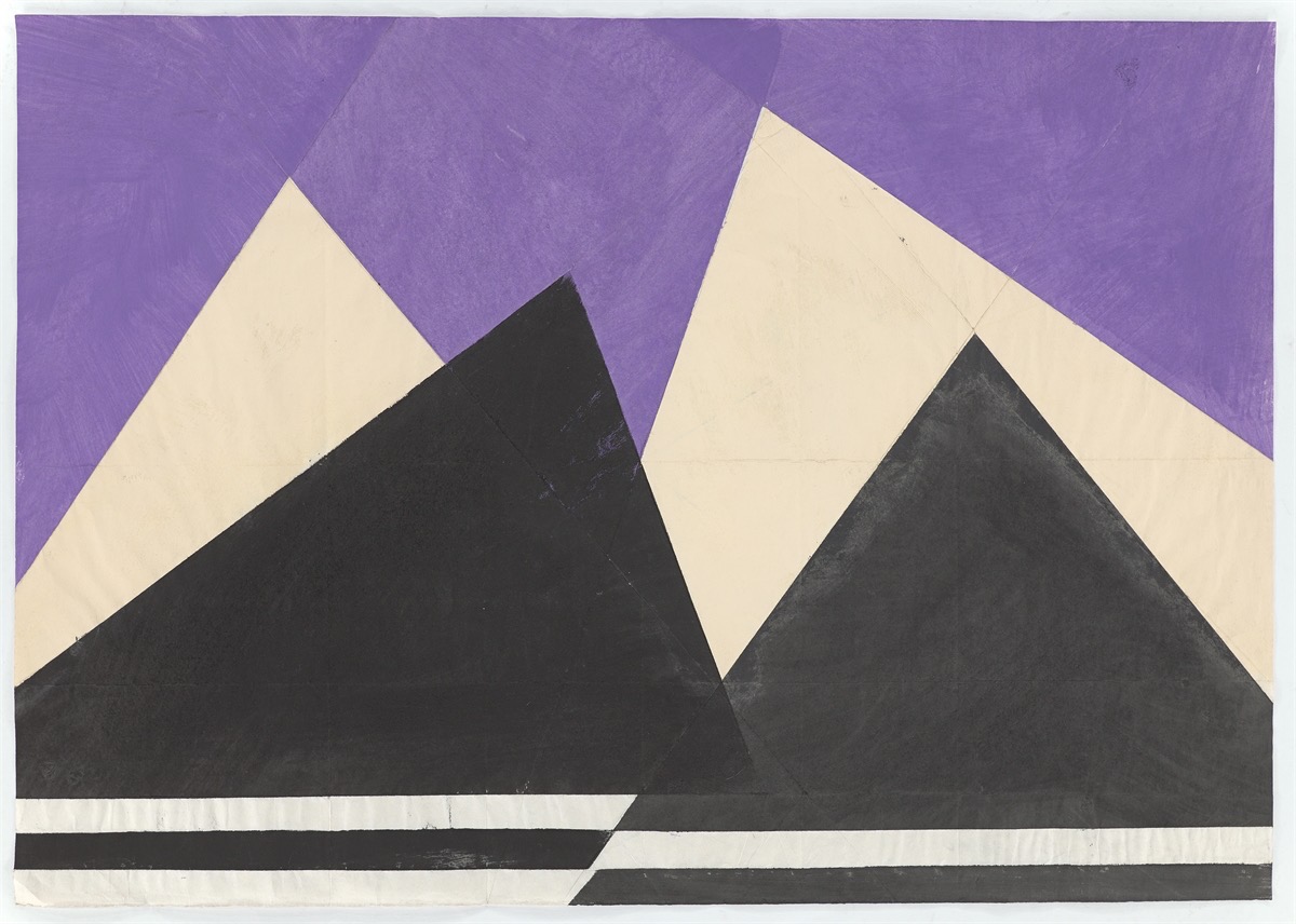 Hermann Glöckner. Black and white culmination on purple. 1976 - Image 2 of 3