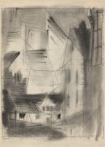 Lyonel Feininger. ”Houses in Kromsdorf, Weimar”. 1953