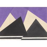 Hermann Glöckner. Black and white culmination on purple. 1976