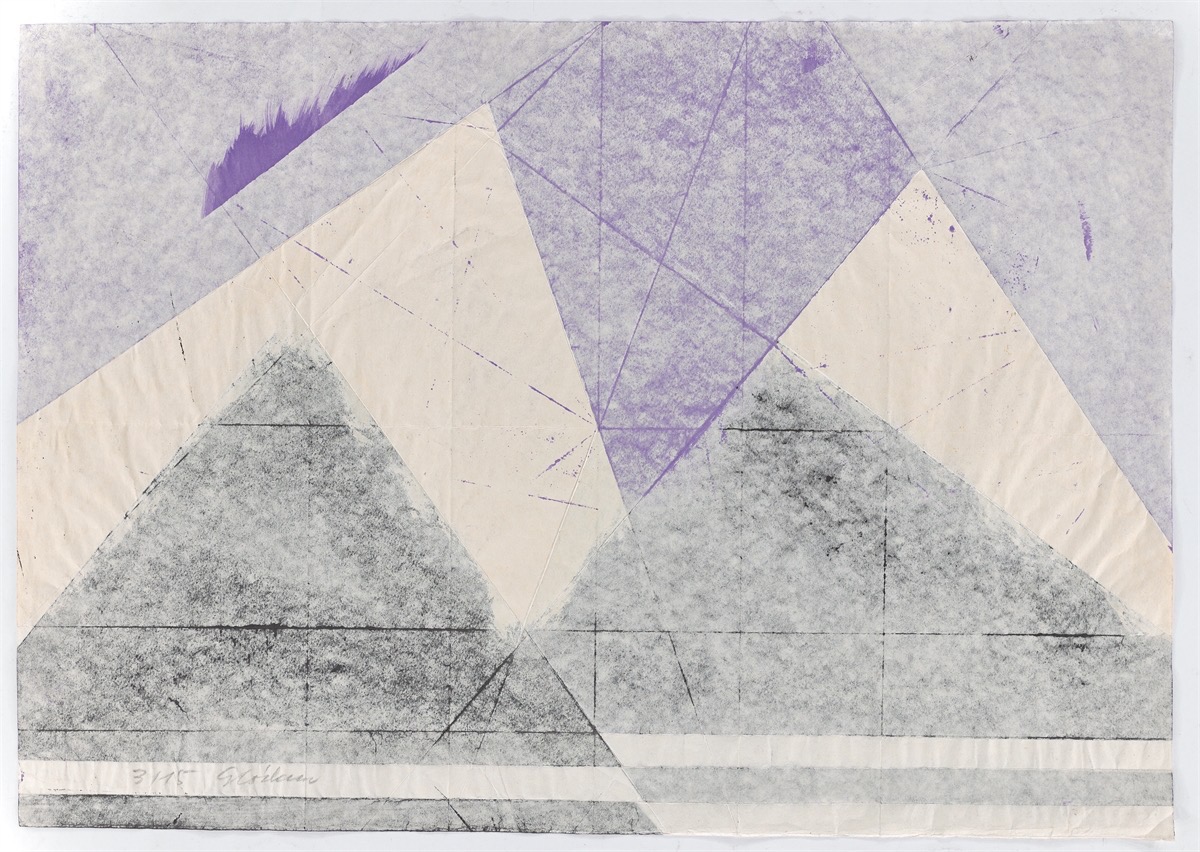 Hermann Glöckner. Black and white culmination on purple. 1976 - Image 3 of 3