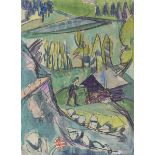 Ernst Ludwig Kirchner. Landscape in the Alpine foothills (Davos). Circa 1919