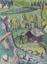 Ernst Ludwig Kirchner. Landscape in the Alpine foothills (Davos). Circa 1919