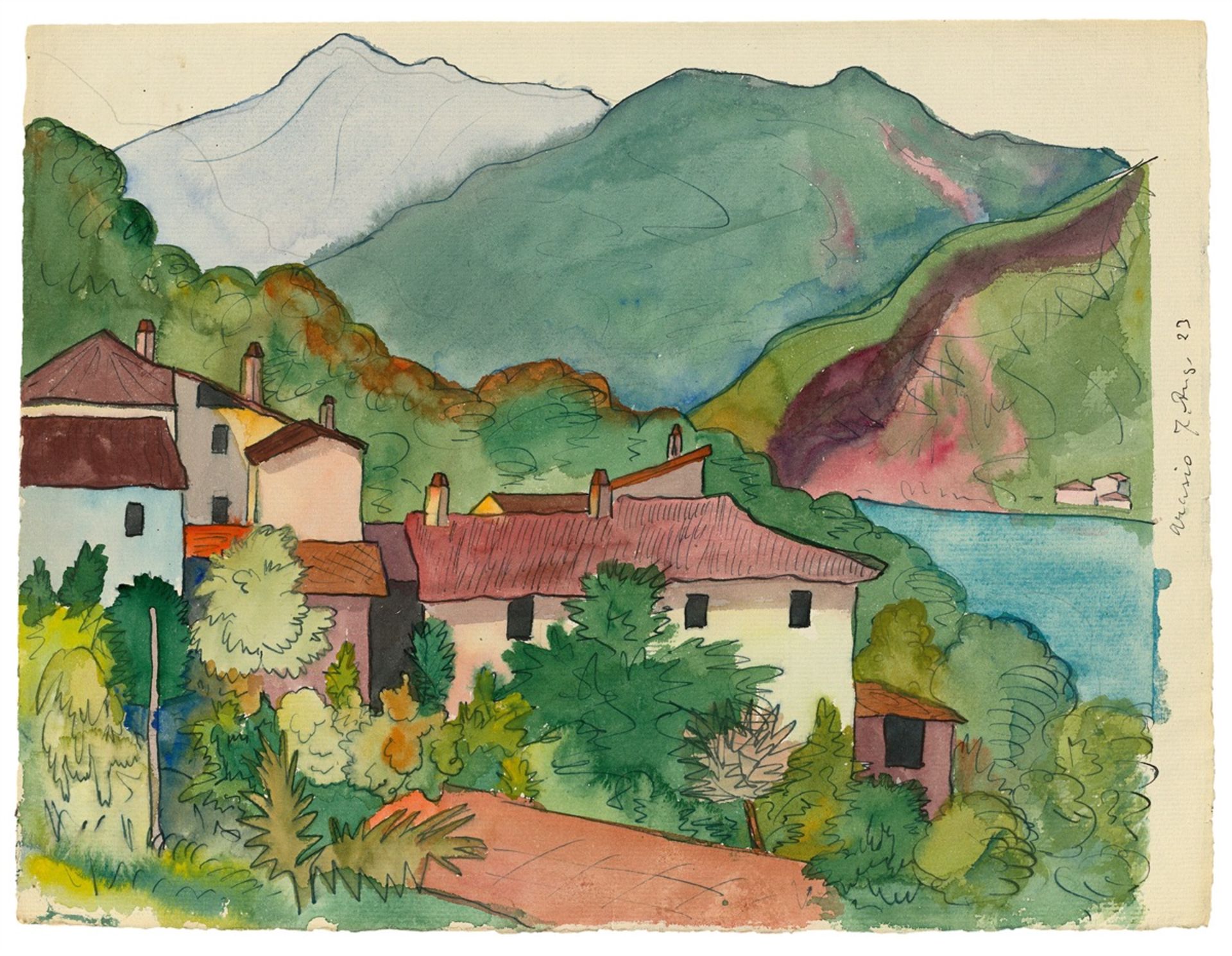 Hermann Hesse. Arosio (view of a Tessin village). 1923