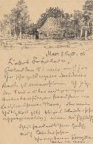 Franz Marc. Postkarte an Julie Kerschensteiner. 1901