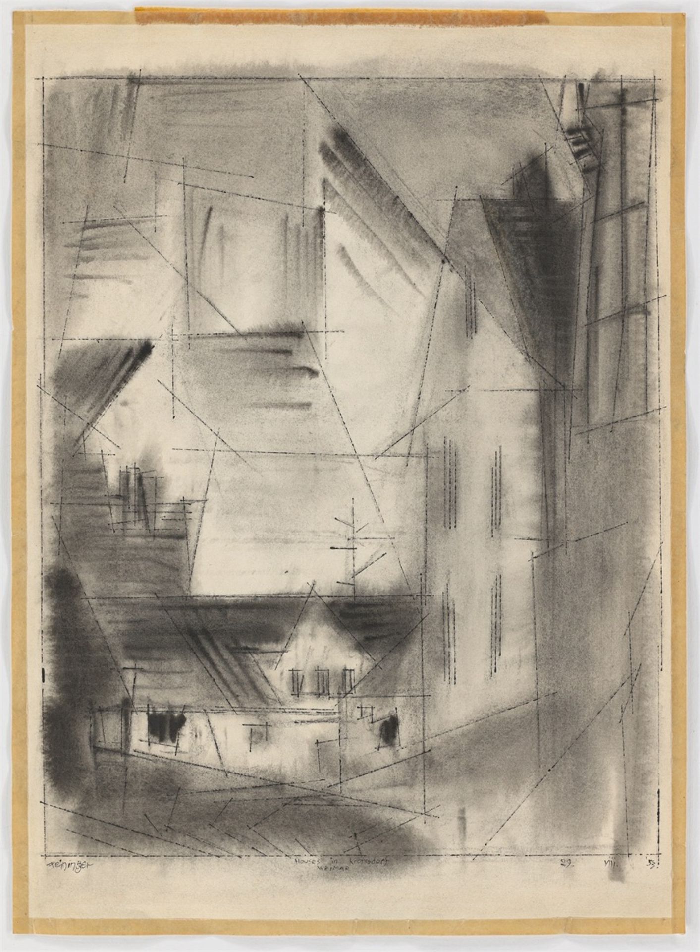 Lyonel Feininger. „Houses in Kromsdorf, Weimar“. 1953 - Bild 2 aus 3