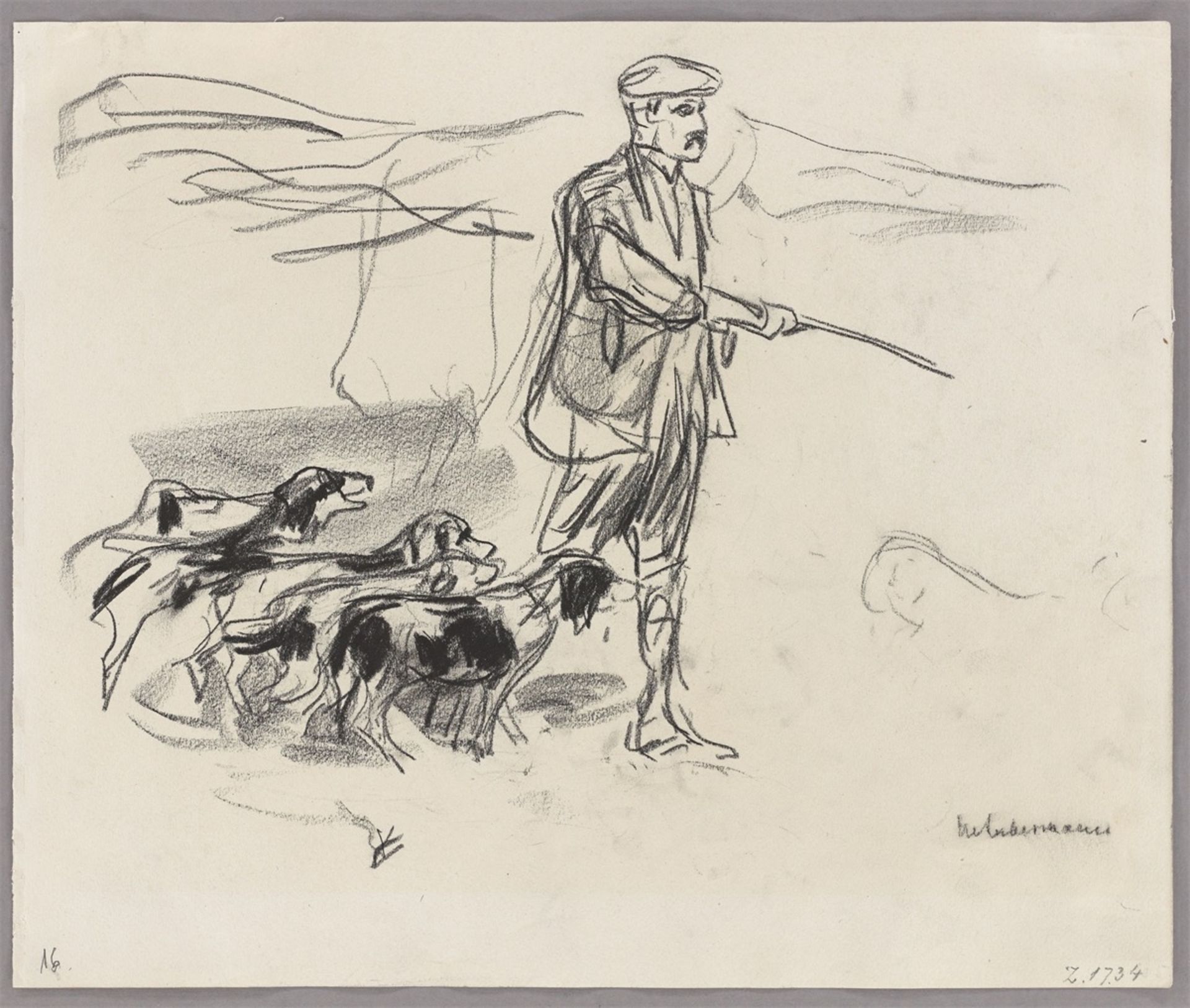 Max Liebermann. „Studie zu: ,Jäger in den Dünen‘“. 1913 - Bild 2 aus 2