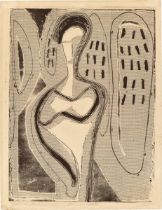 Rolf Nesch. „Frau auf der Brücke“. 1932