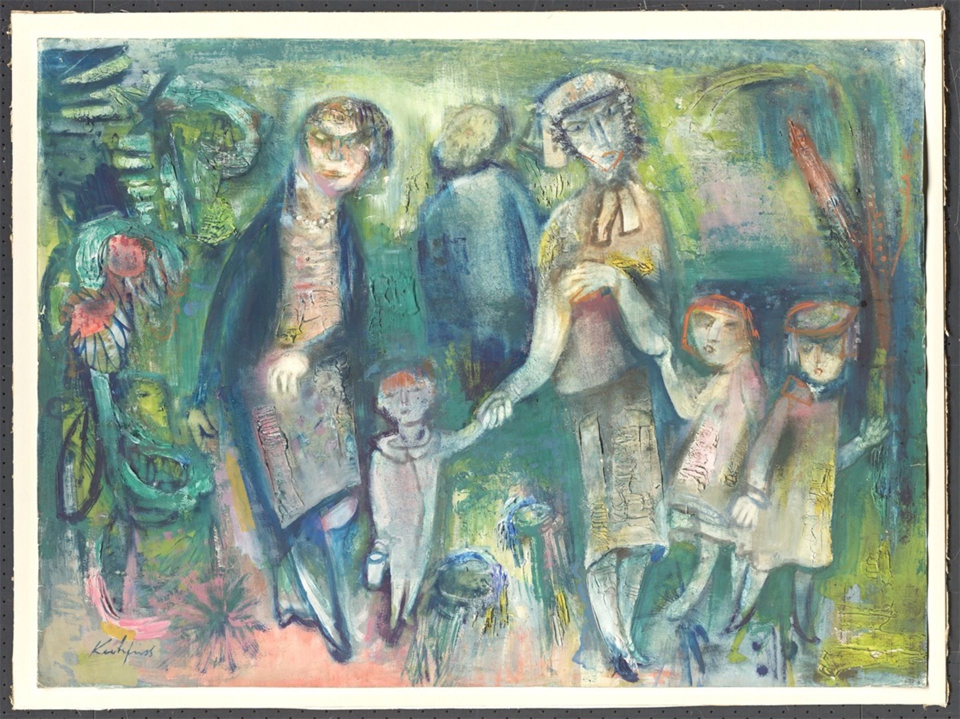 Paul Kuhfuss. „Familienspaziergang“. 1955 - Bild 2 aus 4