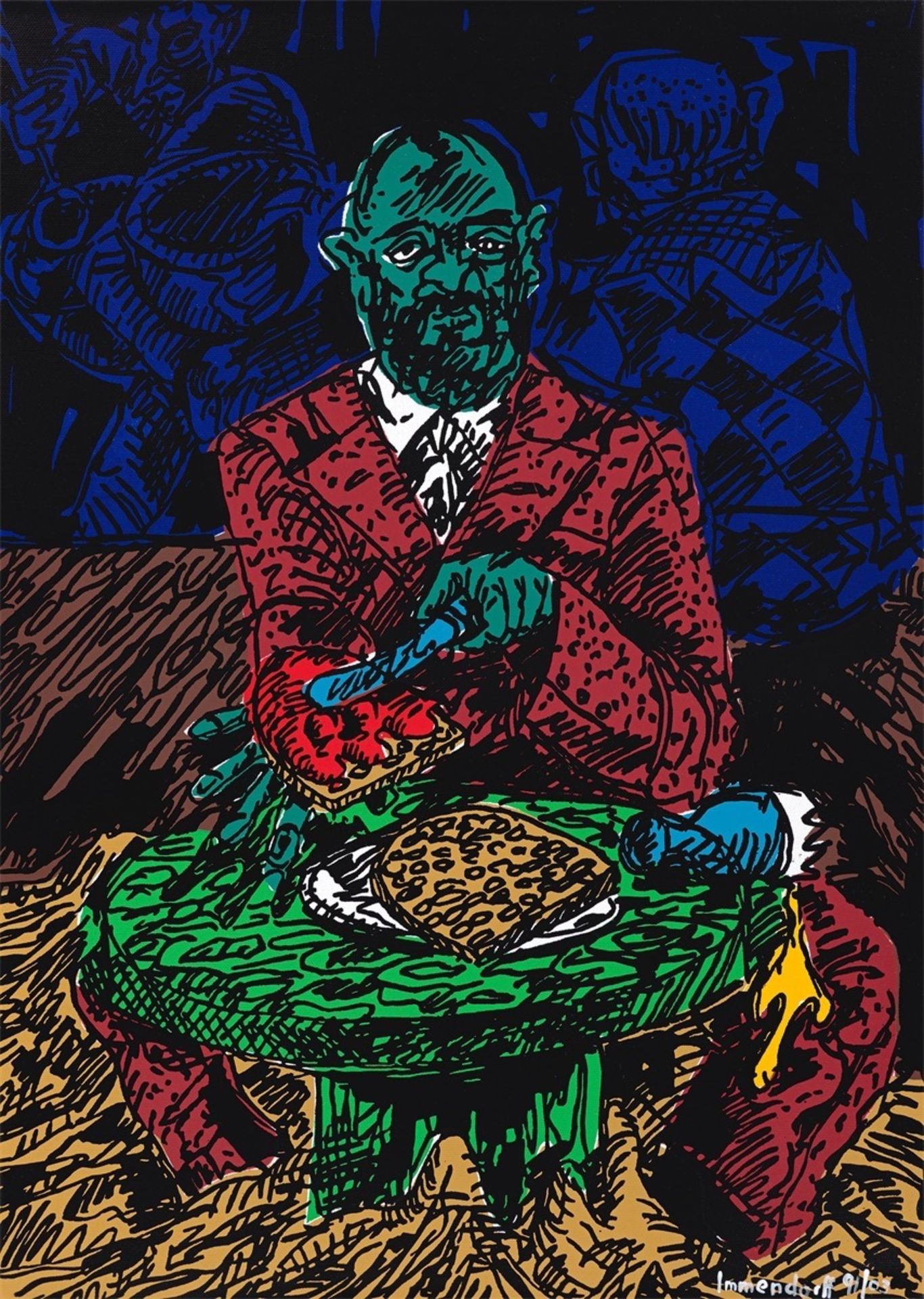 Jörg Immendorff. „Baselitzfrühstück“. 1991/2003