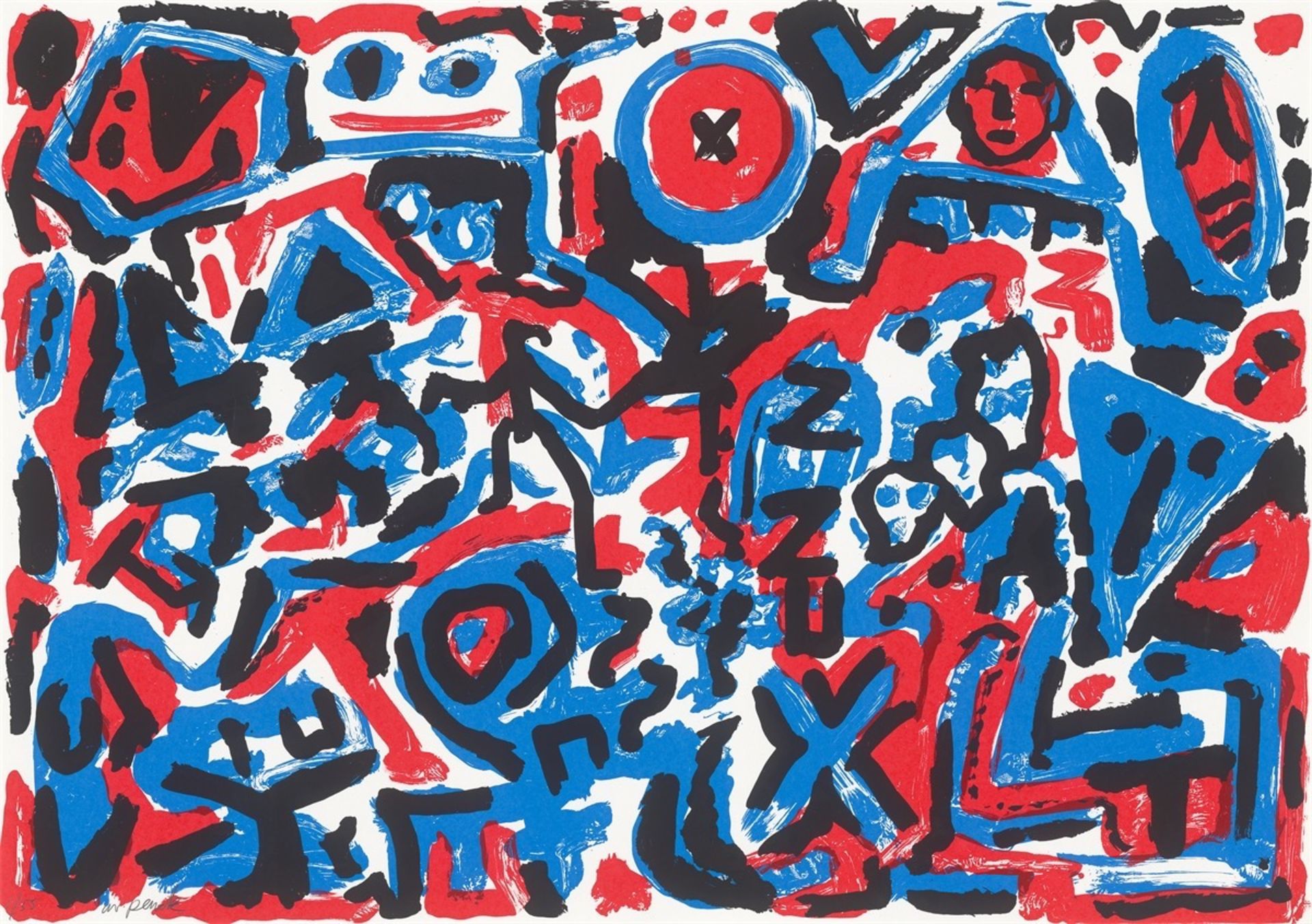 A.R. Penck. „Gegenwärtige Verhältnisse“. 1989